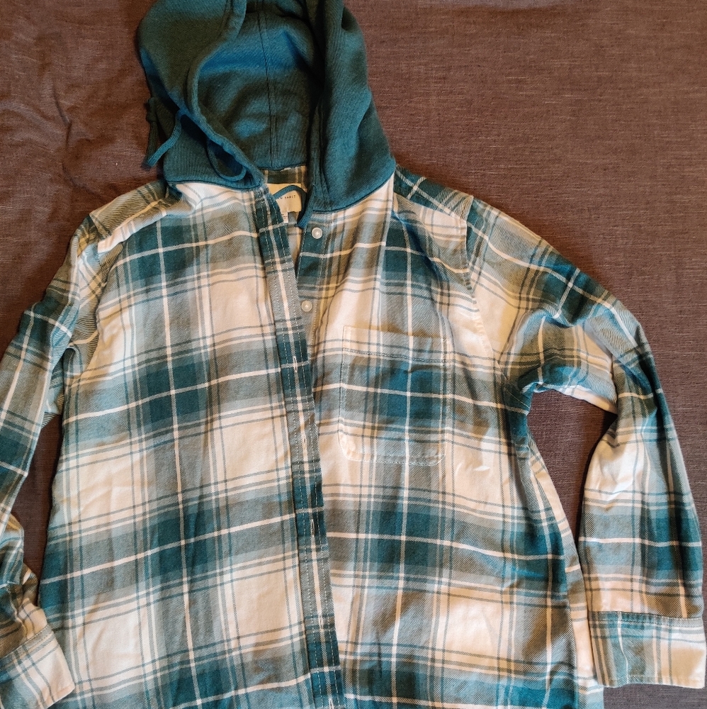 American Eagle Hooded flannel